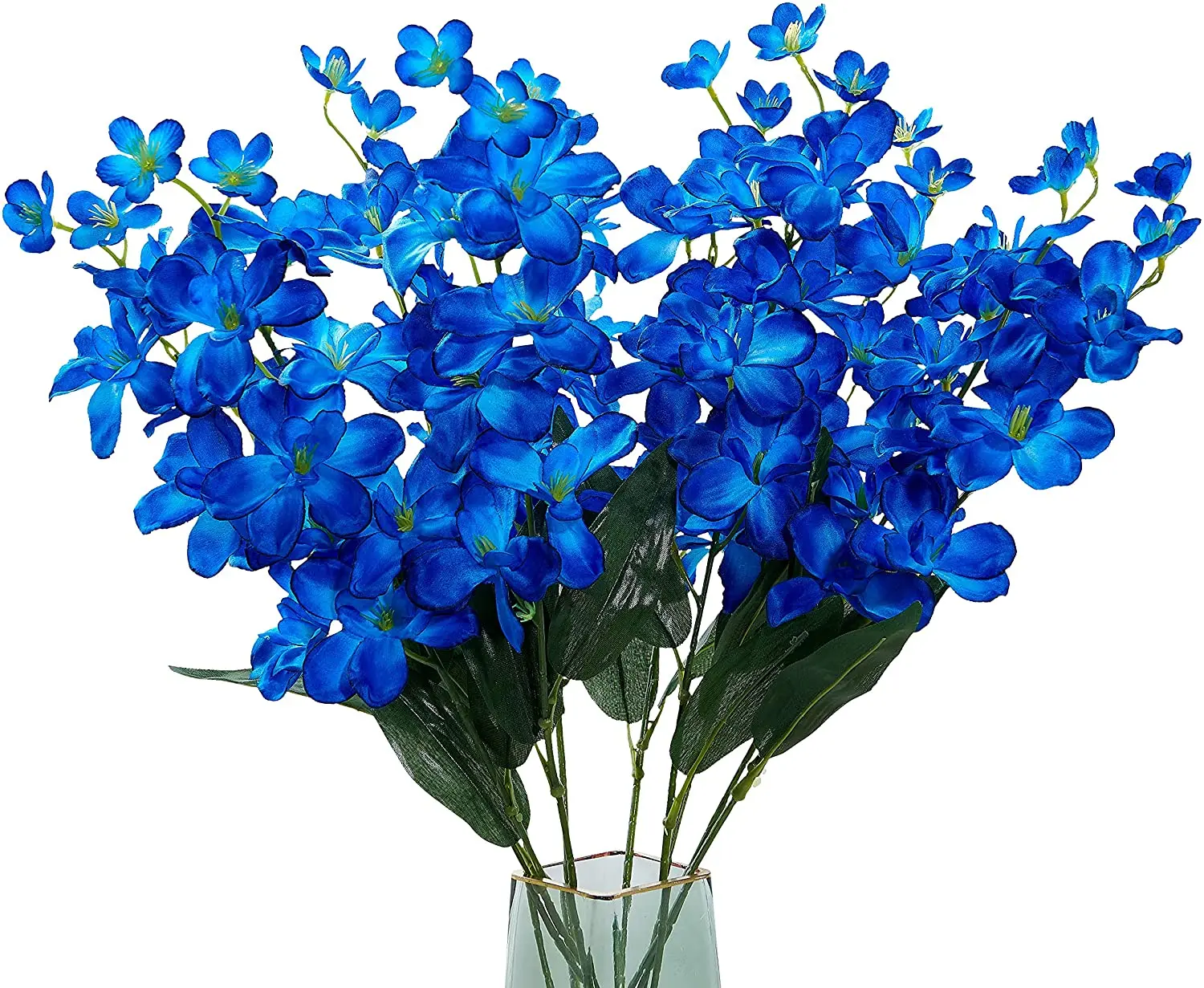 Florist Supply Bulk - 10pcs Artificial Orchids Flowers Blue Long