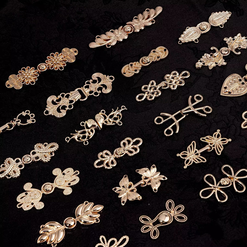 Flower Frog Pin - 5pcs Retro Metal Button Sweater Cardigan