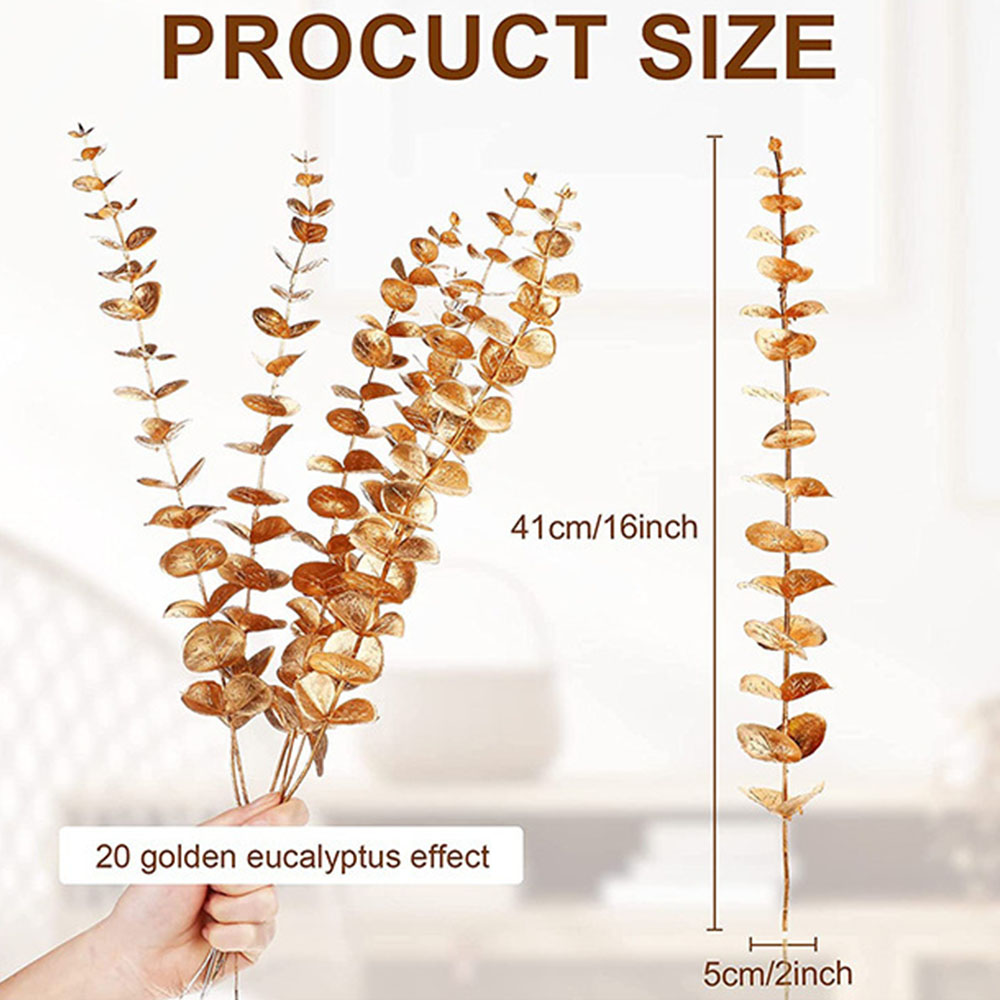 5pcs/Lot Artificial Gold Eucal - Florist Supply Bulk review and price