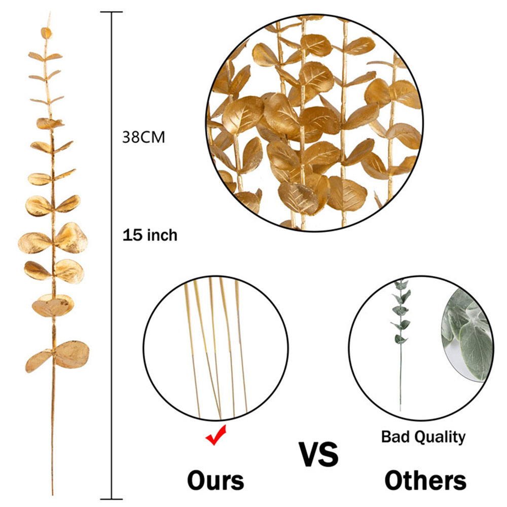 5pcs/Lot Artificial Gold Eucal - Florist Supply Bulk review and price