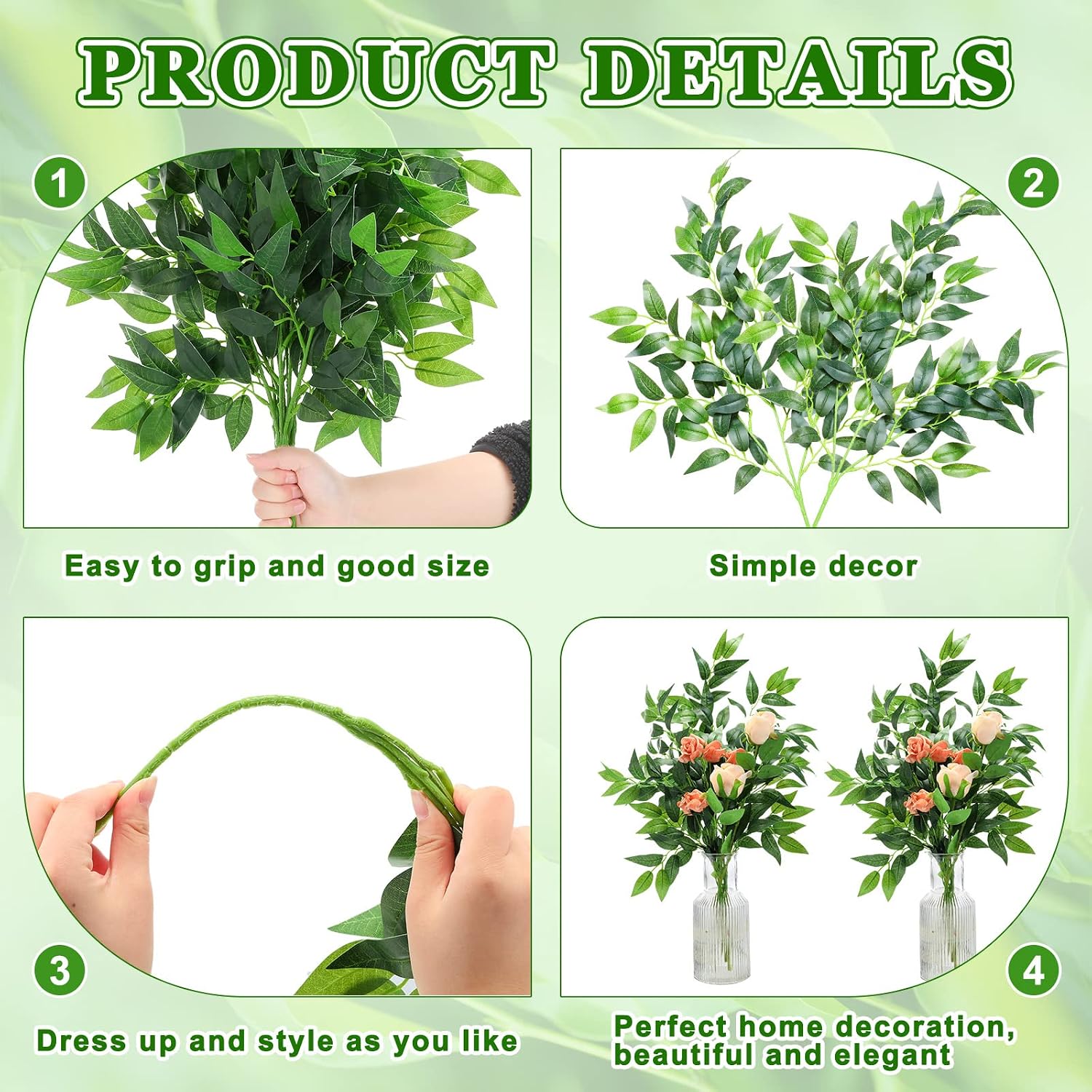 100 Pcs Artificial Italian Rus - Ruscus Stem Faux review and price