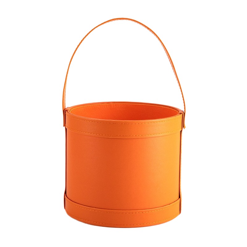 Portable Leather Round Gift Bo - Florist Supply Buckets review and price